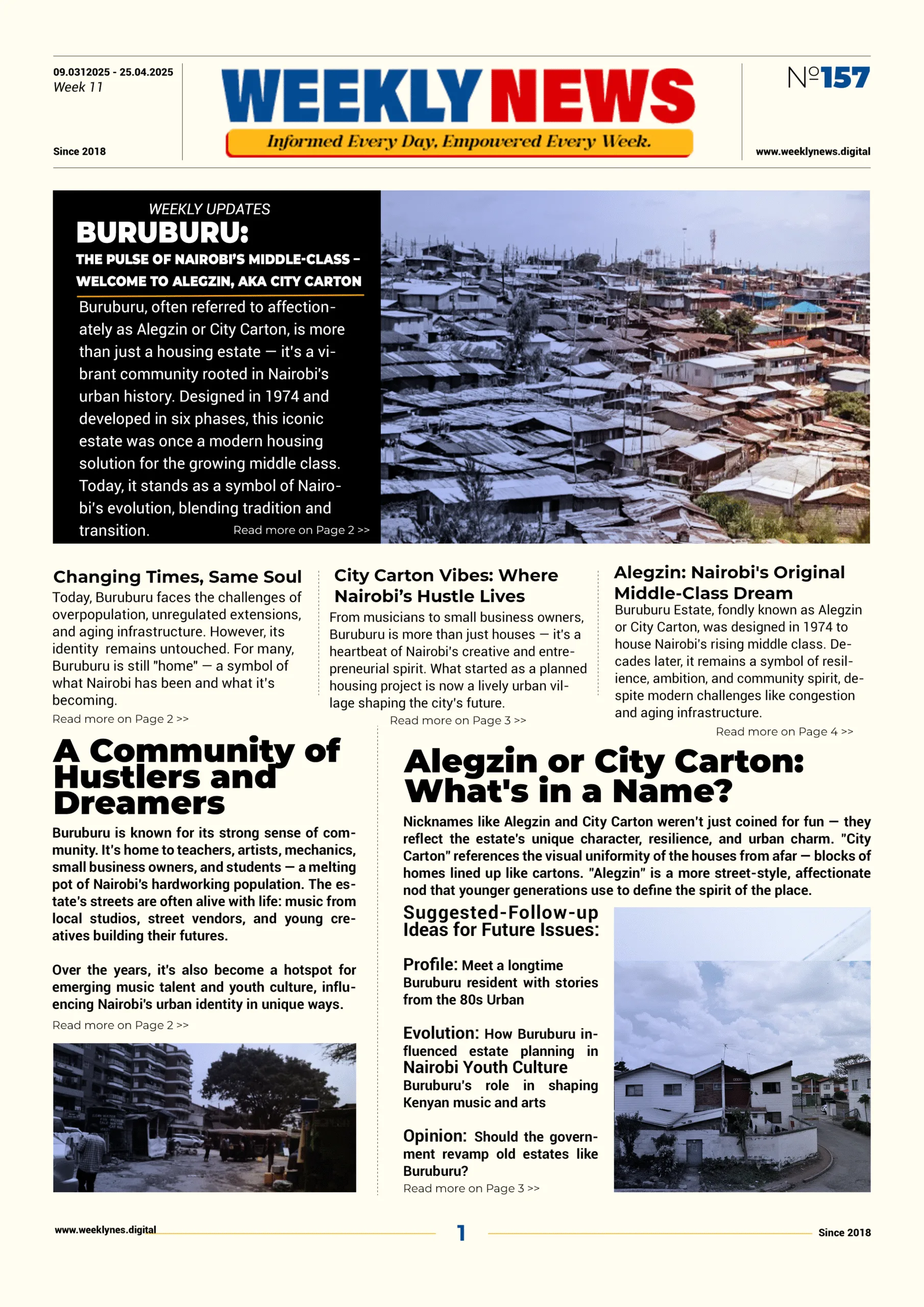 Weekly Insights—Alegzin City Carton, Buruburu, Nairobi, kenya